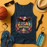 Celebrate USA 250 Years White House Eagle Fireworks Tank Top thumb 4