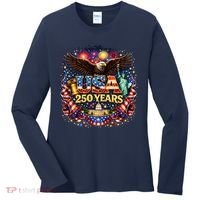 Celebrate USA 250 Years White House Eagle Fireworks Women's Long Sleeve Shirt thumb 0