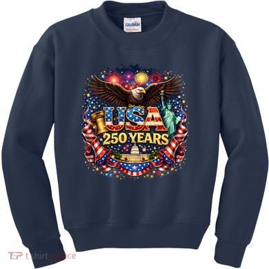 Celebrate USA 250 Years White House Eagle Fireworks Kids Sweatshirt