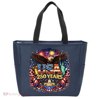 Celebrate USA 250 Years White House Eagle Fireworks Tote Bag