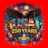 Celebrate USA 250 Years White House Eagle Fireworks Santa Hat thumb 1