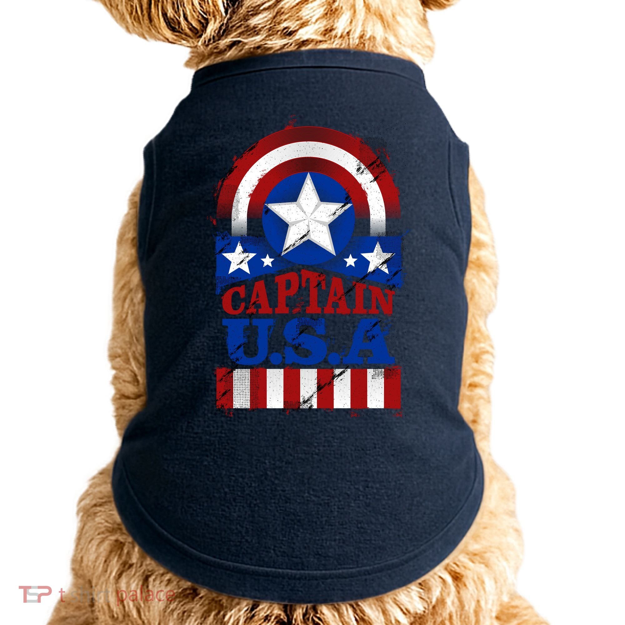 Captain USA American Flag Doggie Tank