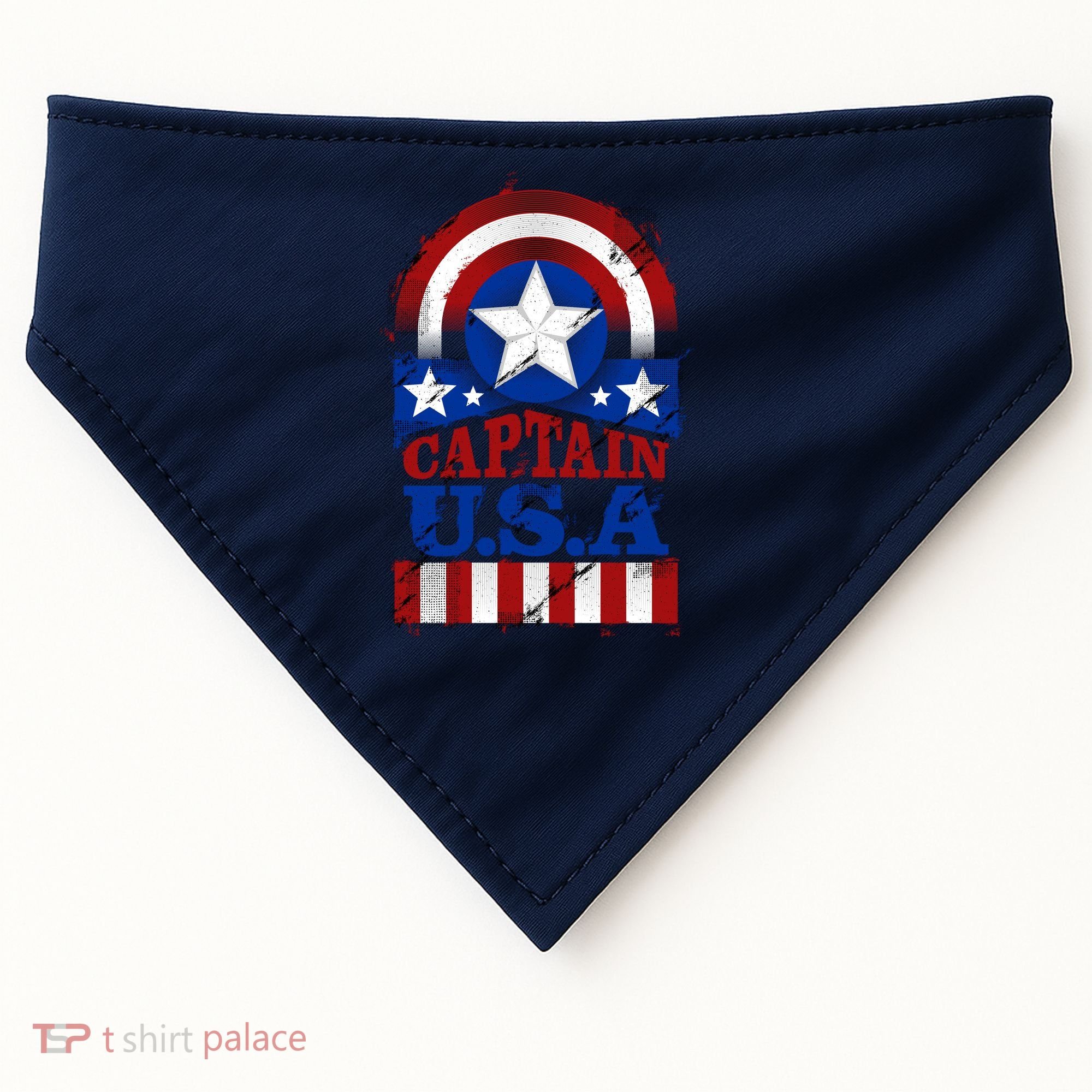 Captain USA American Flag USA-Made Doggie Bandana