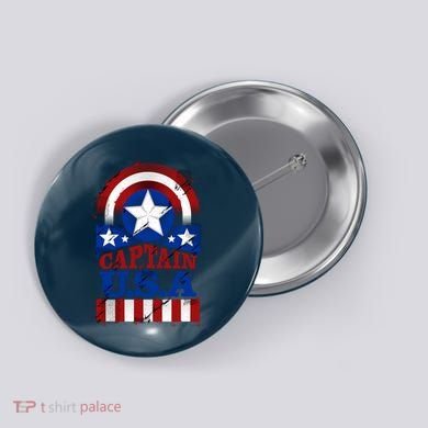 Captain USA American Flag Button