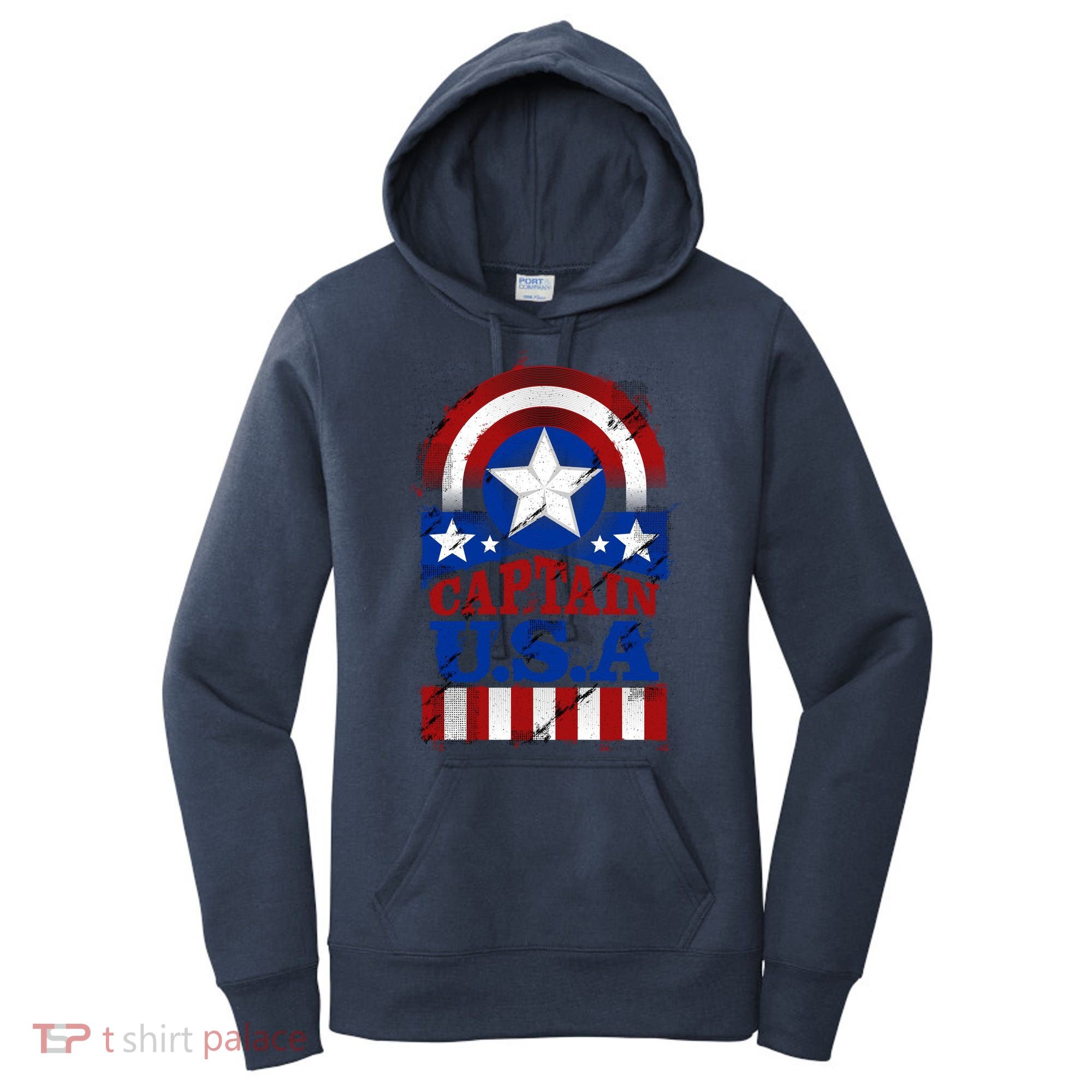 Captain USA American Flag Women's Hoodie