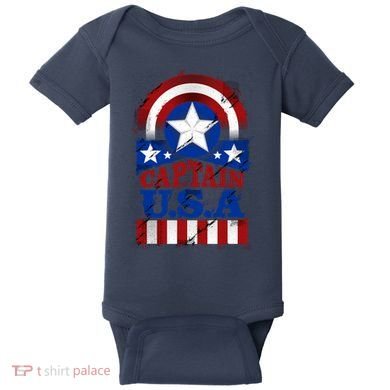 Captain USA American Flag Baby Bodysuit