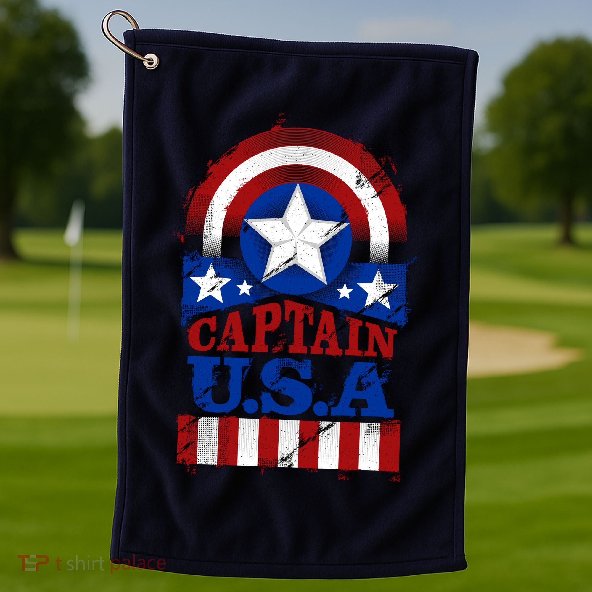 Captain USA American Flag Golf Towel
