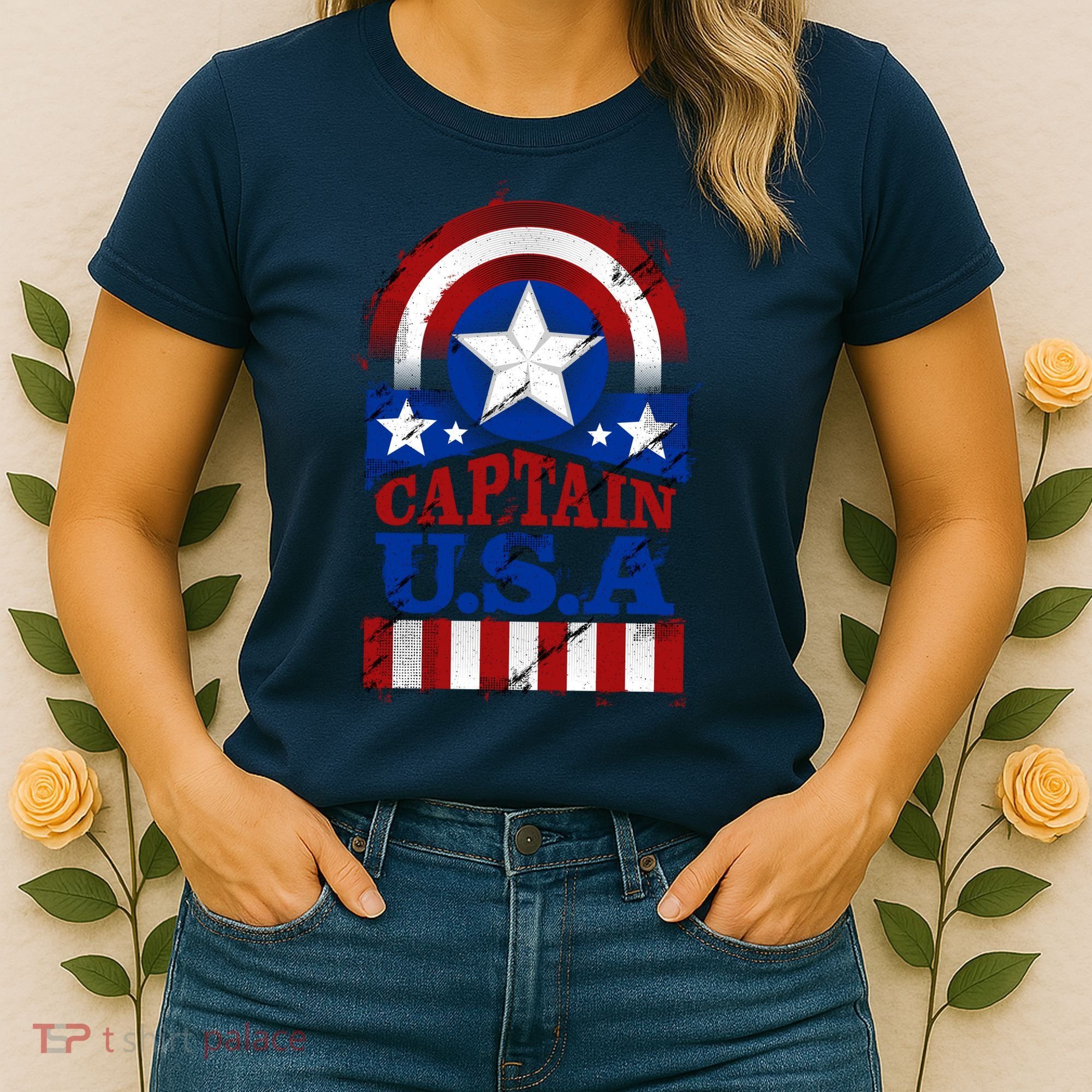 Captain USA American Flag Women's T-Shirt