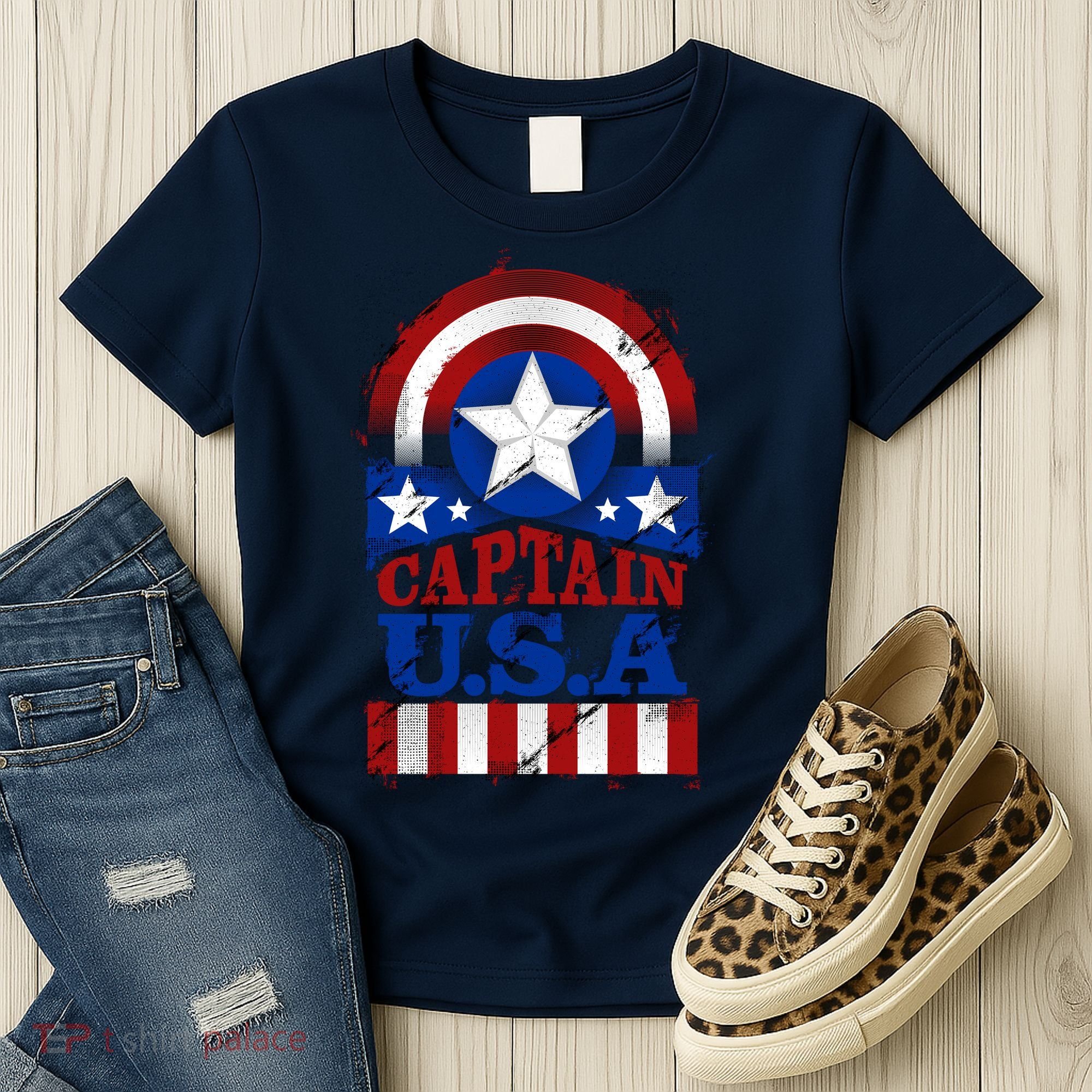 Captain USA American Flag Women's T-Shirt