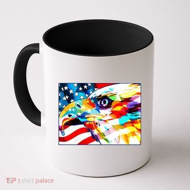 Colorful USA American Flag Eagle Head Pop Art Coffee Mug
