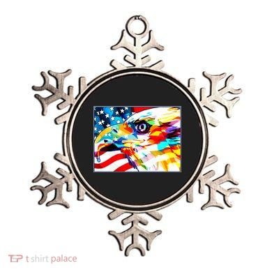 Colorful USA American Flag Eagle Head Pop Art Ornament