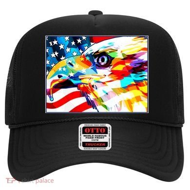Colorful USA American Flag Eagle Head Pop Art Hat