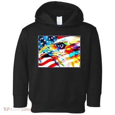 Colorful USA American Flag Eagle Head Pop Art Toddler Hoodie