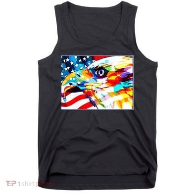 Colorful USA American Flag Eagle Head Pop Art Tank Top