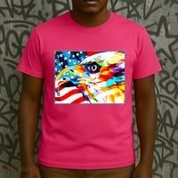 Colorful USA American Flag Eagle Head Pop Art T-Shirt thumb 3
