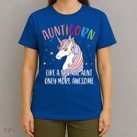 Cute Unicorn Aunticorn Like A Normal Aunt Only More Awesome Meaningful Gift T-Shirt thumb 4