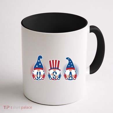 Cute USA American Gnomes Coffee Mug back