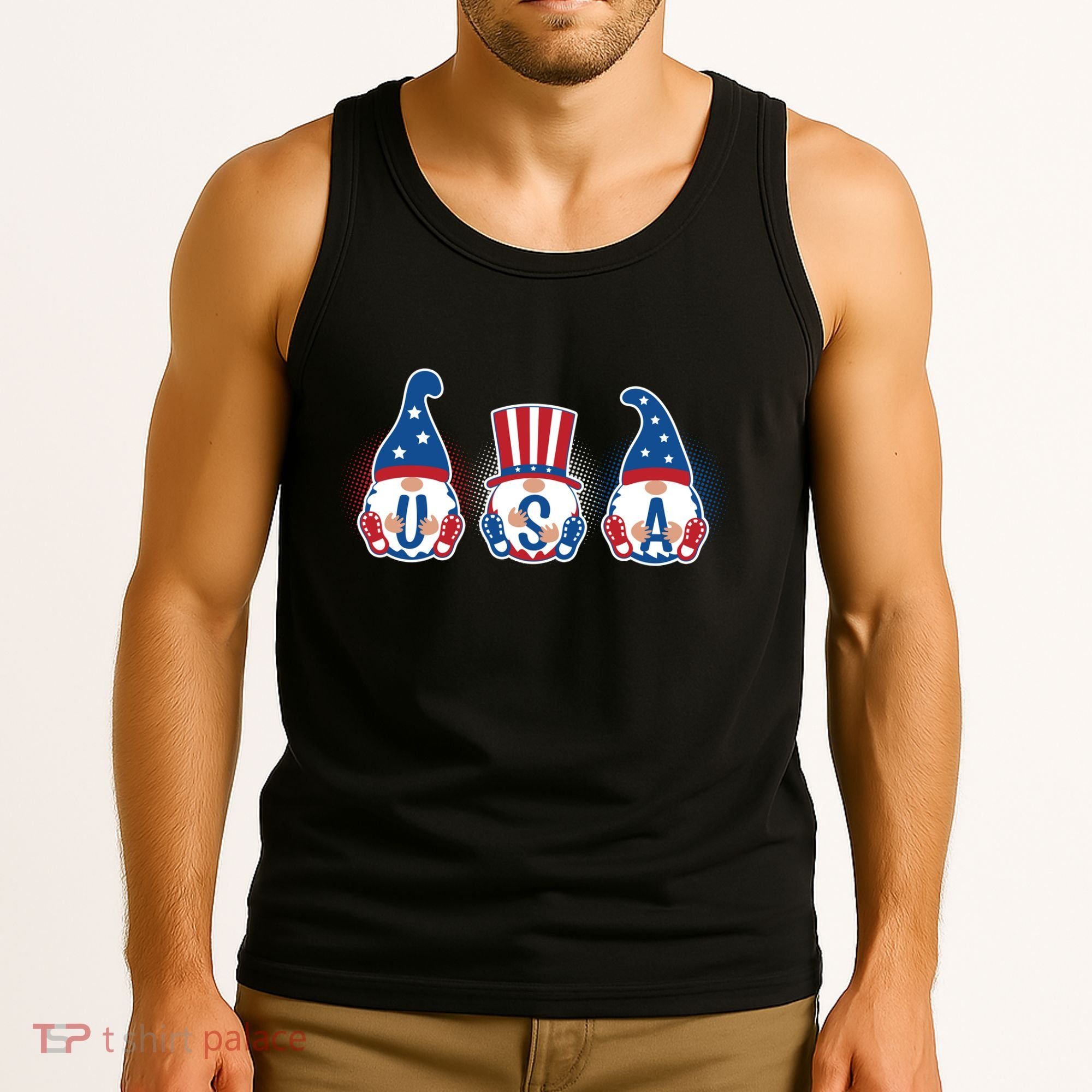 Cute USA American Gnomes Tank Top