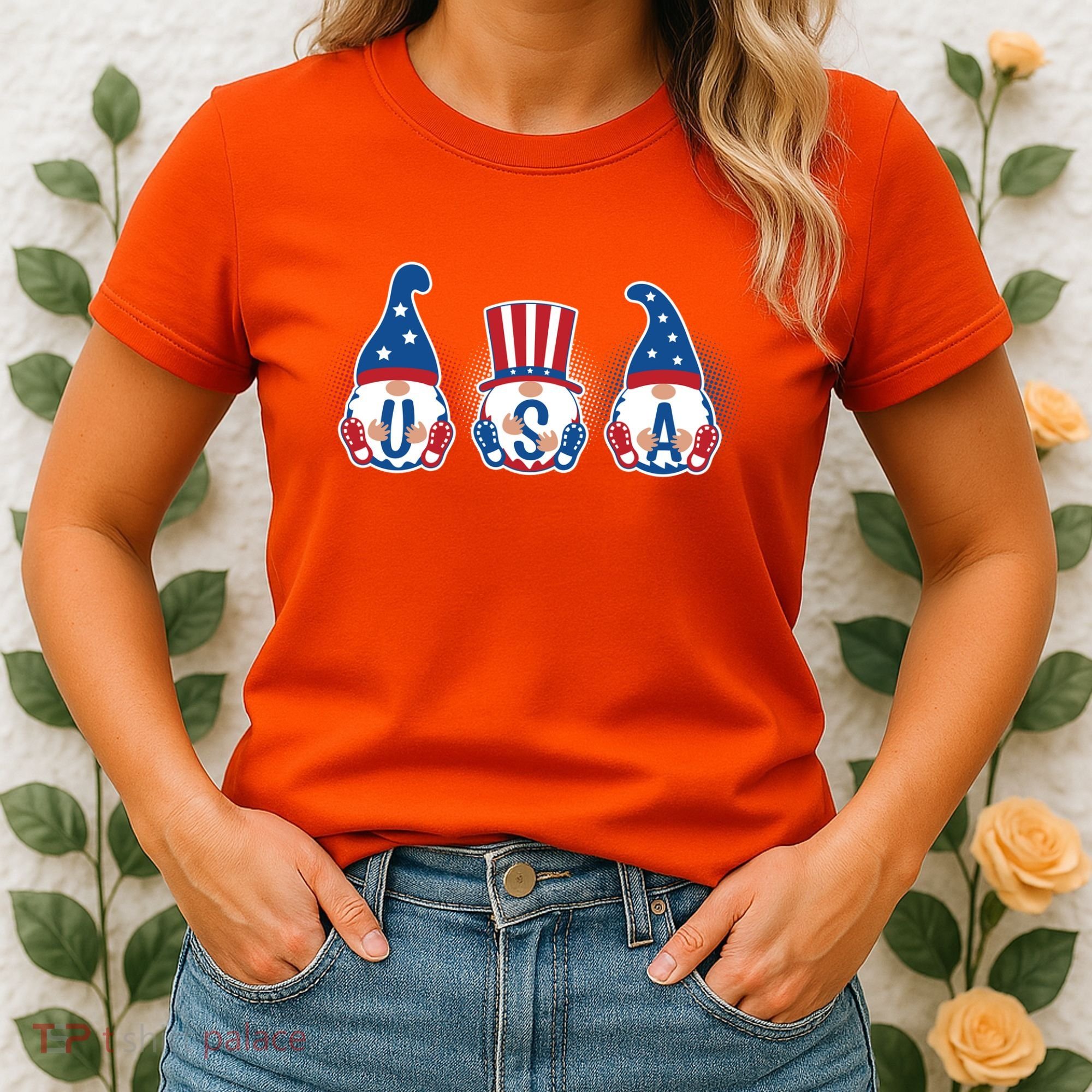 Cute USA American Gnomes Women's T-Shirt