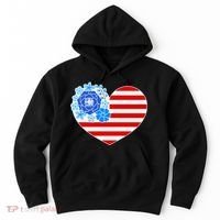 Cute USA American Flag Flower Heart Hoodie thumb 0
