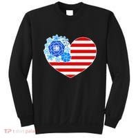 Cute USA American Flag Flower Heart Sweatshirt thumb 0