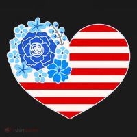 Cute USA American Flag Flower Heart Sweatshirt thumb 3