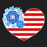 Cute USA American Flag Flower Heart Beanie thumb 2