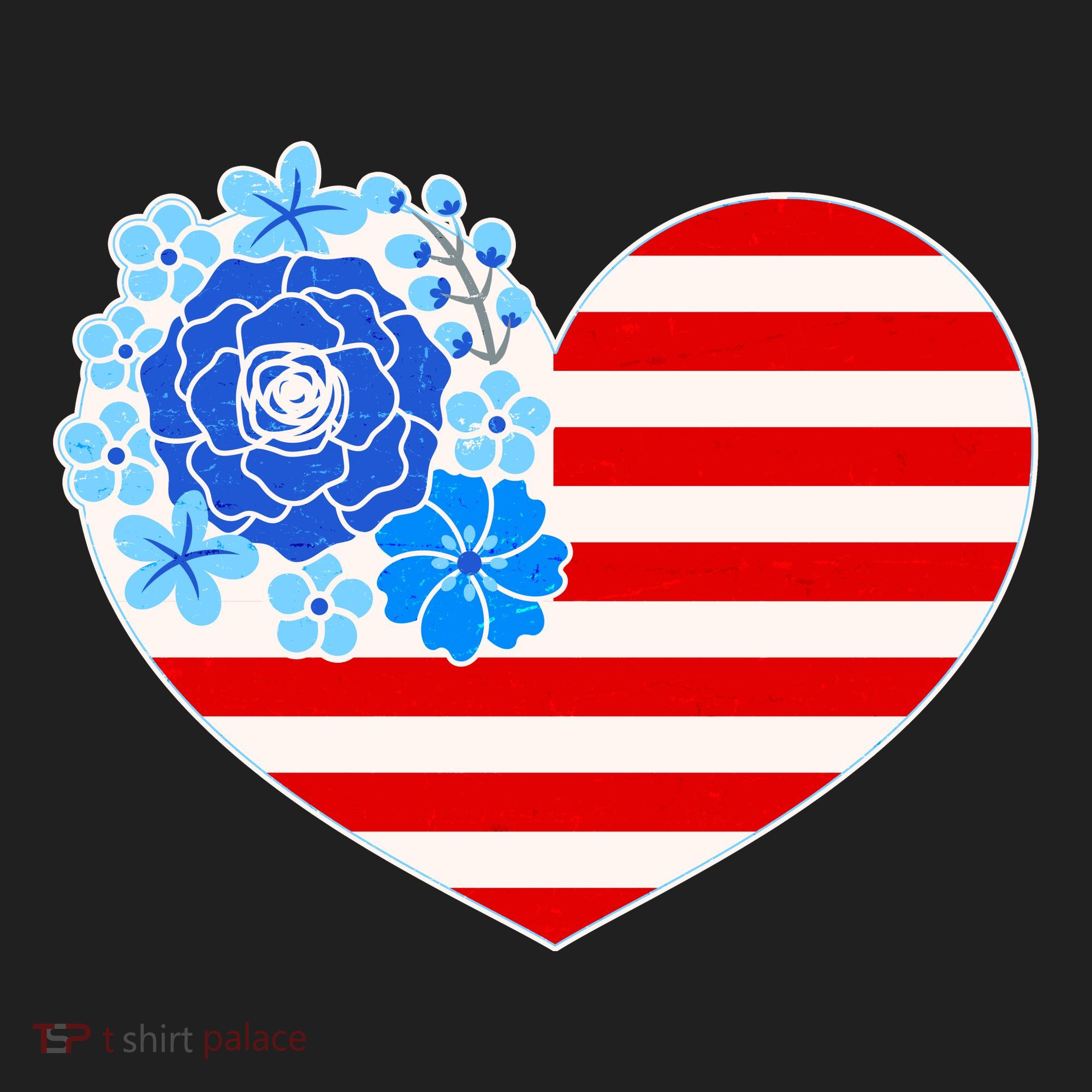 Cute USA American Flag Flower Heart Beanie