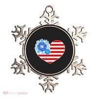 Cute USA American Flag Flower Heart Ornament thumb 0