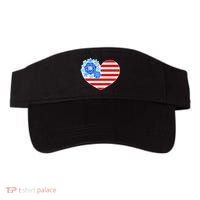 Cute USA American Flag Flower Heart Visor thumb 0