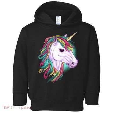 Colorful Unicorn Art Drawing Toddler Hoodie