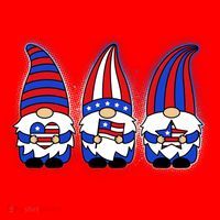 Cute USA American Flag Gnomes Santa Hat thumb 1