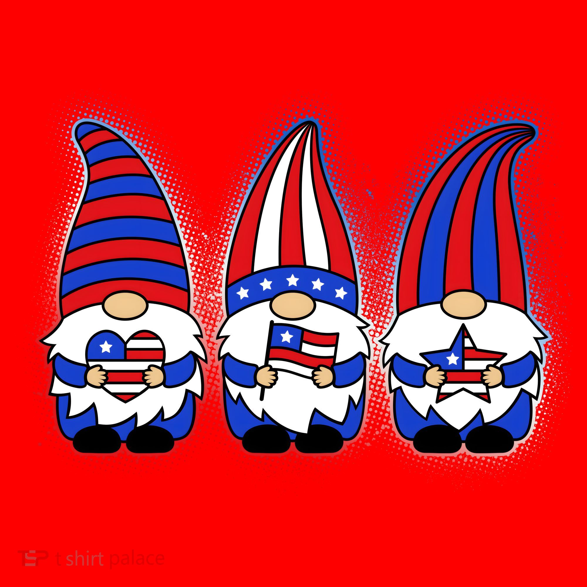 Cute USA American Flag Gnomes Santa Hat