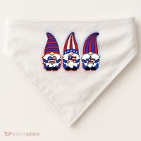 Cute USA American Flag Gnomes USA-Made Doggie Bandana thumb 0