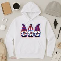 Cute USA American Flag Gnomes Hoodie thumb 3
