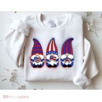 Cute USA American Flag Gnomes Sweatshirt thumb 2