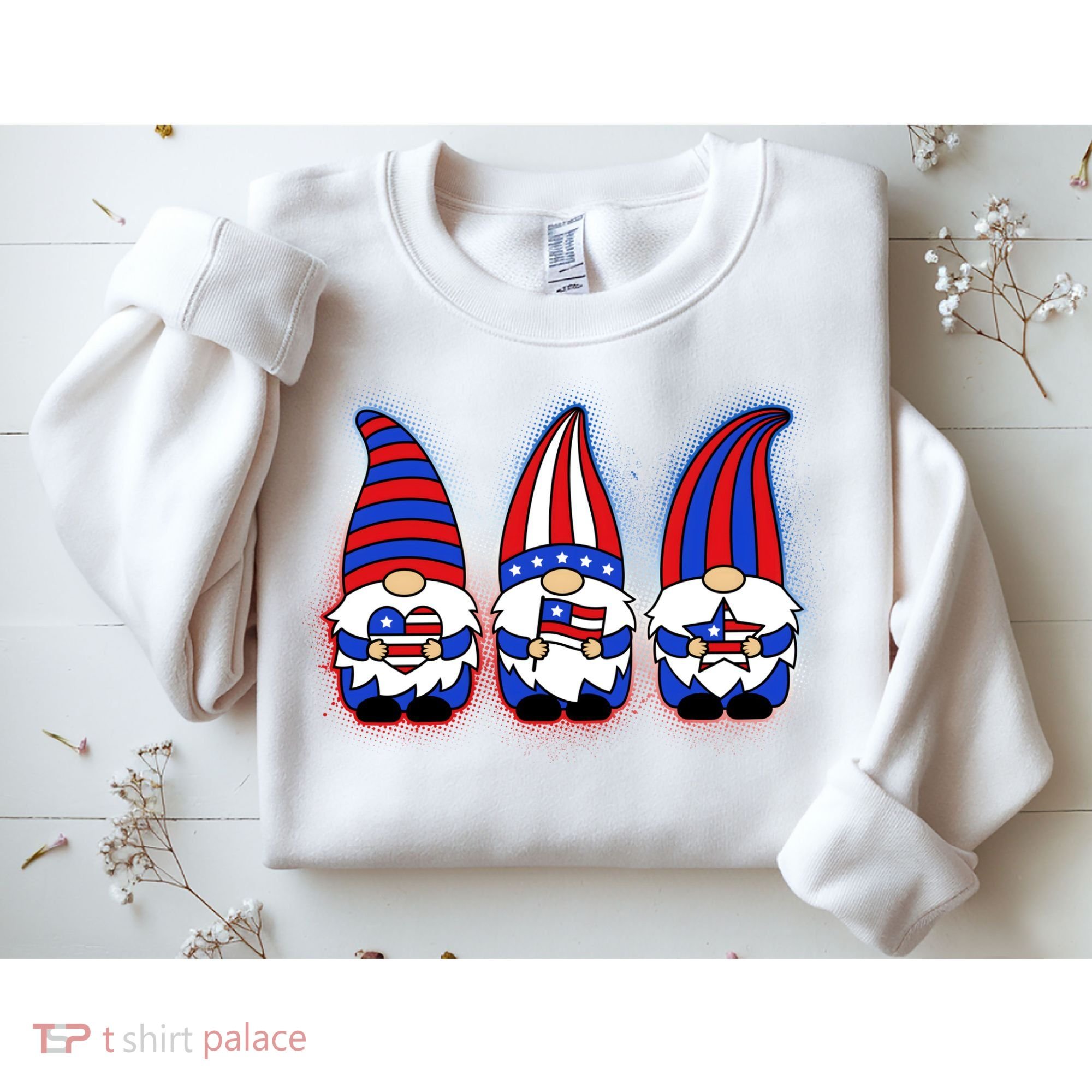 Cute USA American Flag Gnomes Sweatshirt
