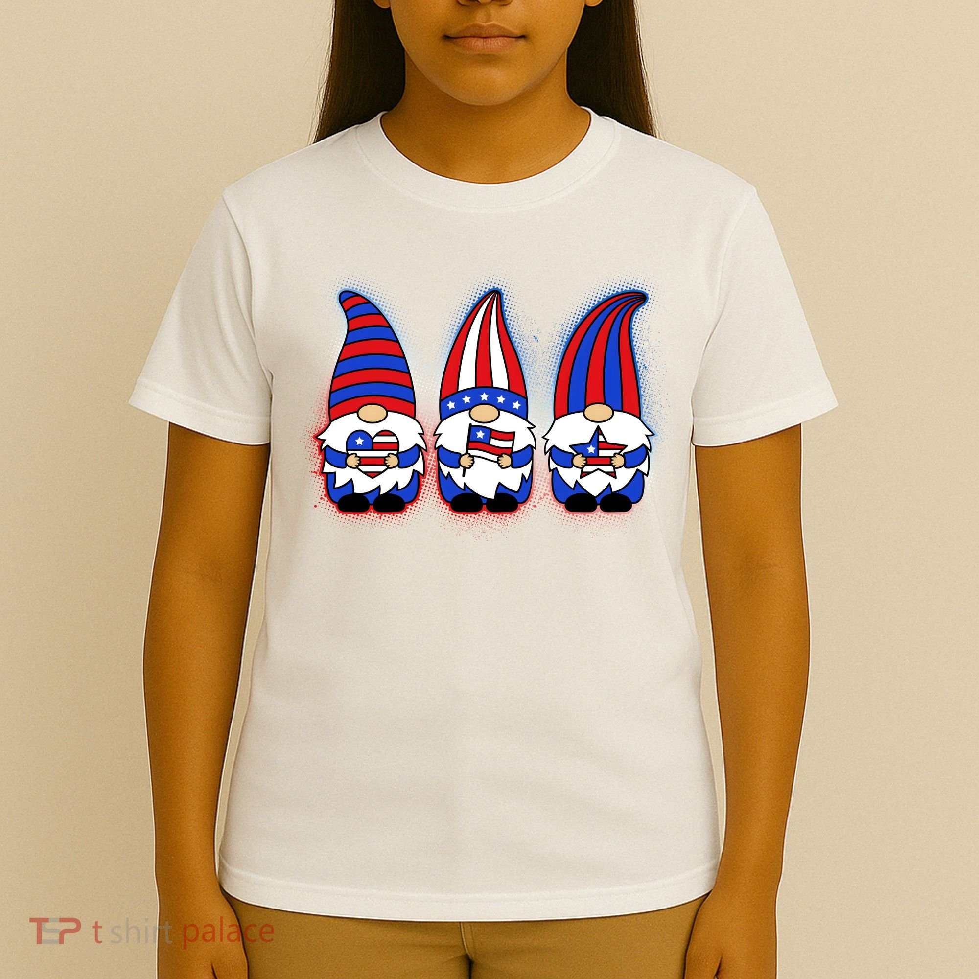 Cute USA American Flag Gnomes T-Shirt