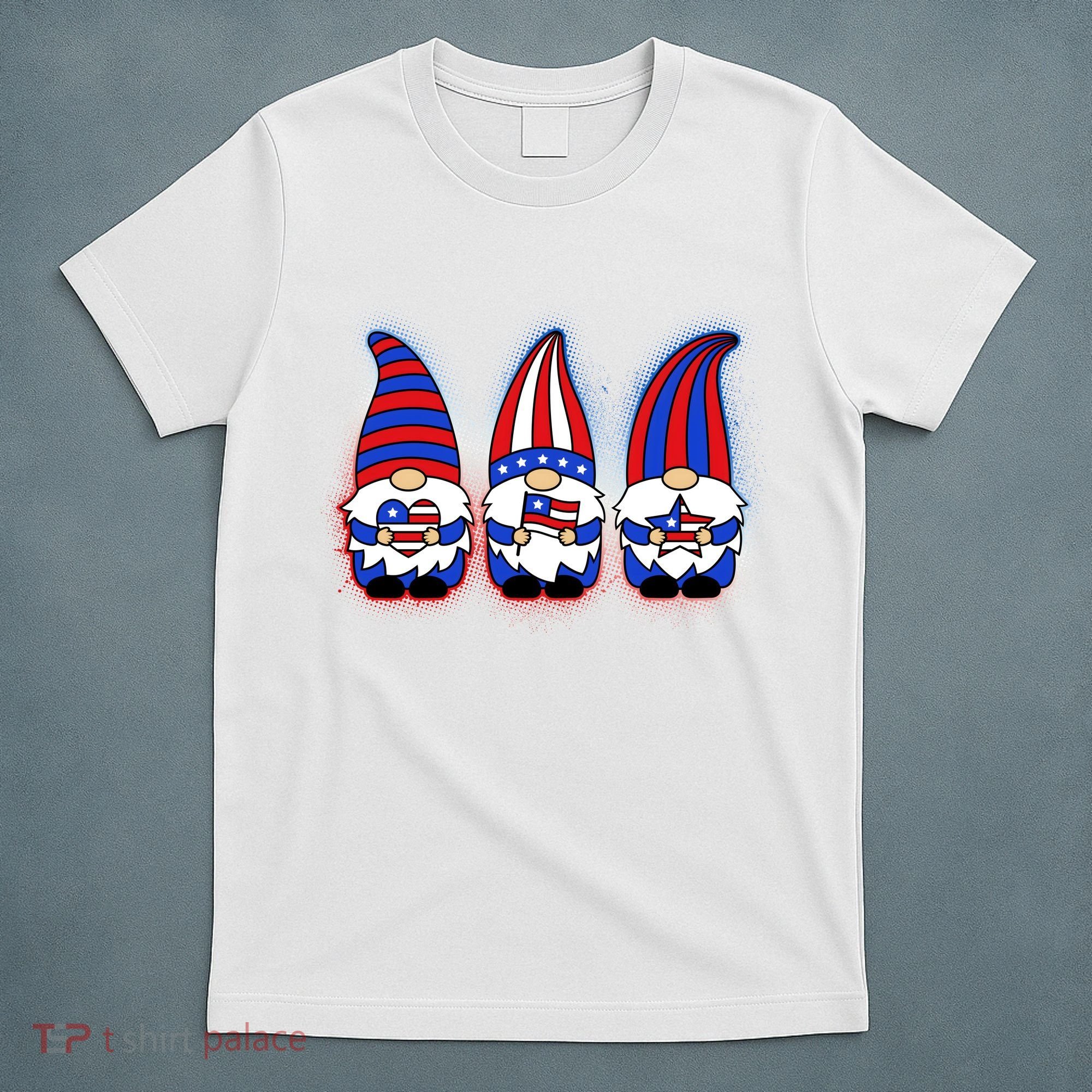 Cute USA American Flag Gnomes T-Shirt