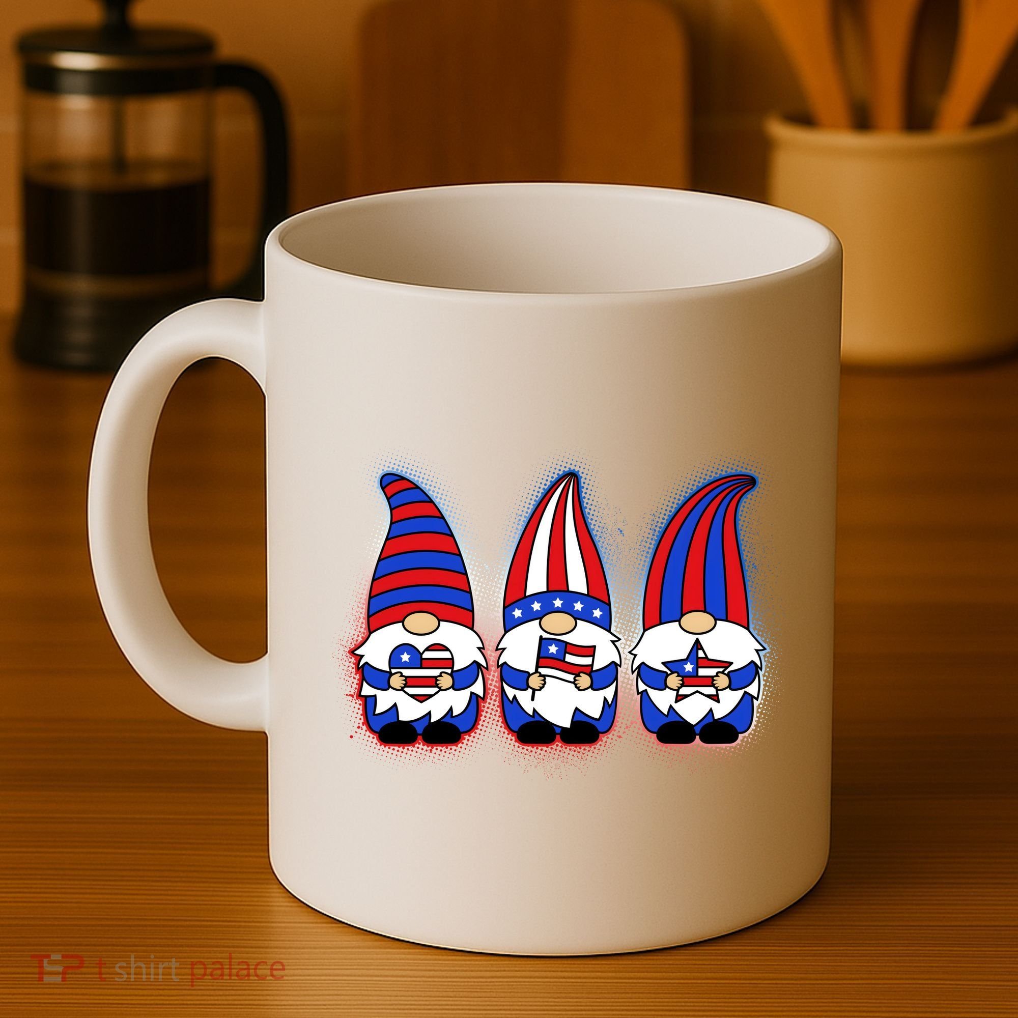 Cute USA American Flag Gnomes Coffee Mug