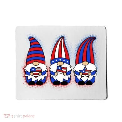 Cute USA American Flag Gnomes Mousepad