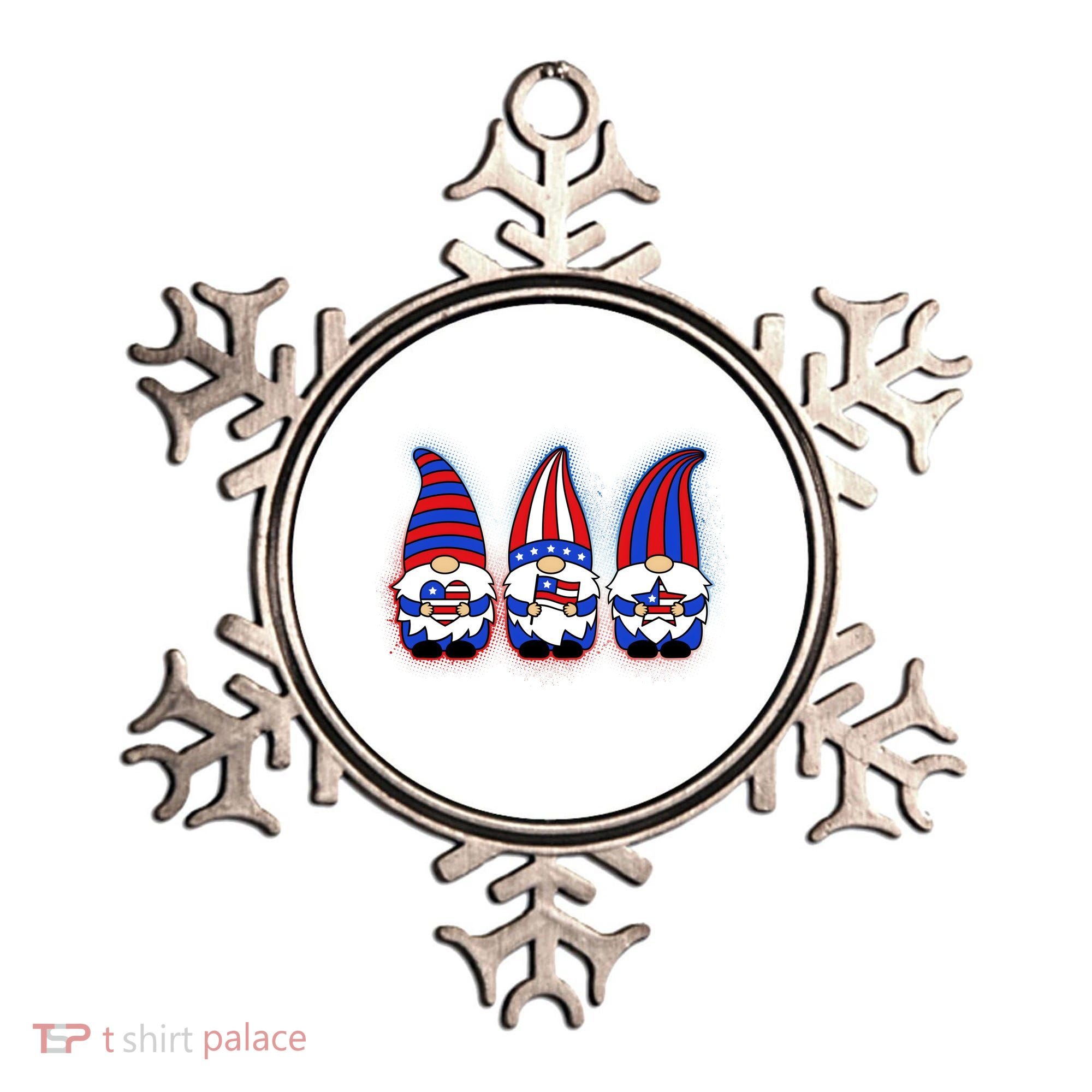 Cute USA American Flag Gnomes Ornament