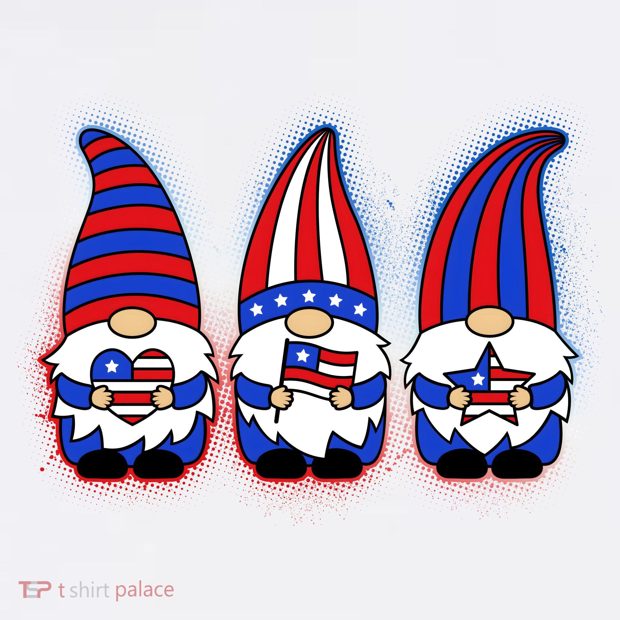 Cute USA American Flag Gnomes Women's Tank Top