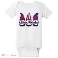 Cute USA American Flag Gnomes Baby Bodysuit thumb 0