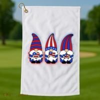 Cute USA American Flag Gnomes Golf Towel thumb 1