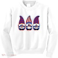Cute USA American Flag Gnomes Kids Sweatshirt thumb 0