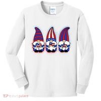 Cute USA American Flag Gnomes Kids Long Sleeve Shirt thumb 0