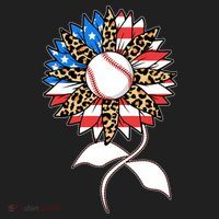 Cute USA American Flag Baseball Sunflower Beanie thumb 2