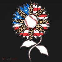 Cute USA American Flag Baseball Sunflower Women's Hoodie thumb 2