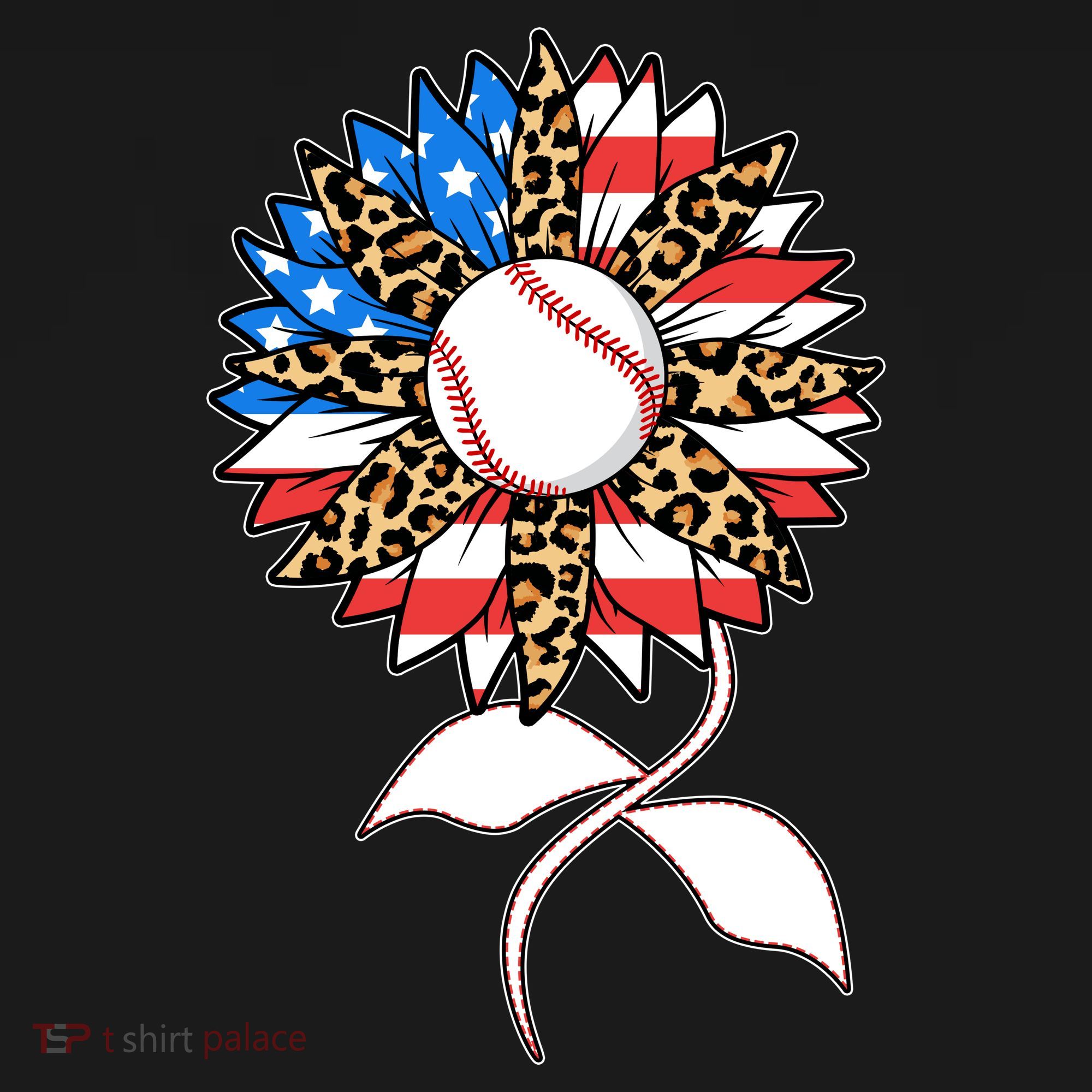 Cute USA American Flag Baseball Sunflower Women's Hoodie